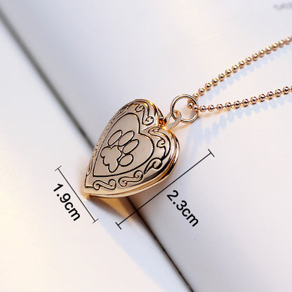 Pet Cat Dog Paw Footprint Photo Frame Memory Locket Necklace