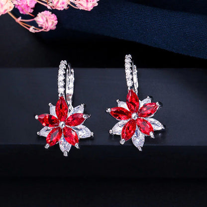 Fashion Exquisite Flower Women's Earrings Shiny Multicolor Creative Flower Ear Rings