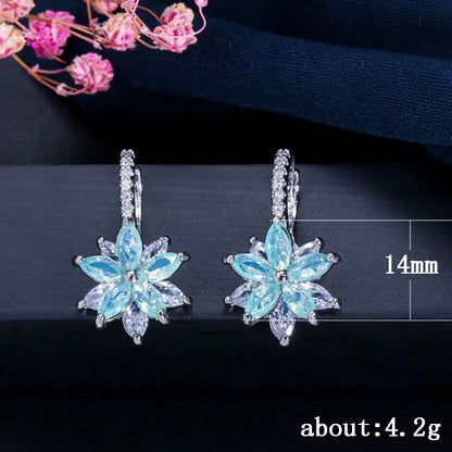 Fashion Exquisite Flower Women's Earrings Shiny Multicolor Creative Flower Ear Rings